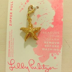 NWT gold starfish zipper pull